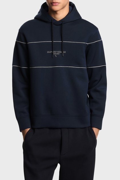 Logo Stripe Detail Regular Fit Hooded Sweat Men Sweat Em002885 Af17545 Ub118