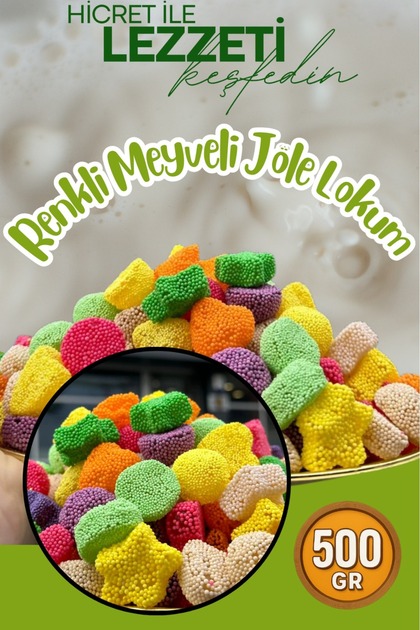Renkli Meyveli Jöle Lokum 500 Gr