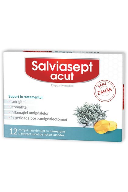 Salviasept ACUT fără zahăr, Zdrovit, 12 comprimate de supt