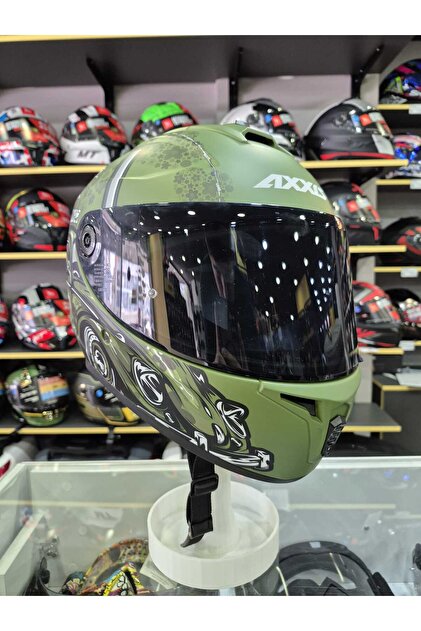 Axxis DRAKEN S IRON PEACE C6 MAT GREEN KAPALI KASK - Fiyatı, Yorumları