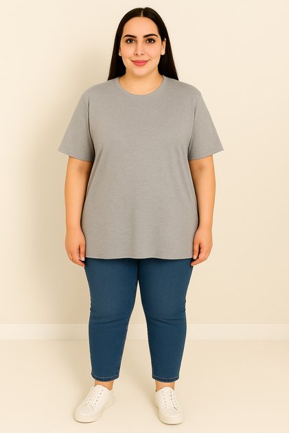 Women's Plus Size Short Sleeve Basic Oversize T-Shirt 1976-25