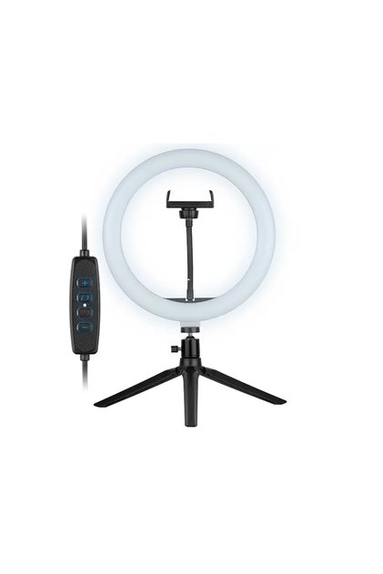 Lampă circulară LED, Inel luminos 26cm, Trepied TRAOSW46747
