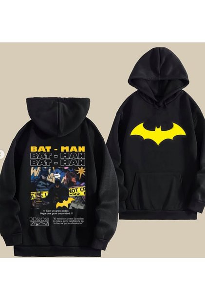 Siyah Batman Hoodie Siyah