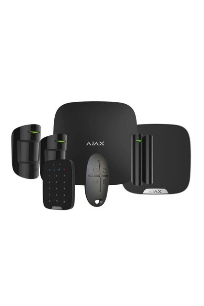 HubKit Kablosuz Hırsız Alarm Seti 2 Hareket Pır Dedektörü Keypad Dış Sirenli Siyah