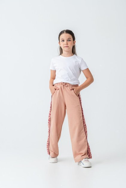 Side Two Piece Printed Girl's Sweatpants