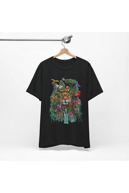 Animals in the Forest Patterned Unisex Oversize T-Shirt