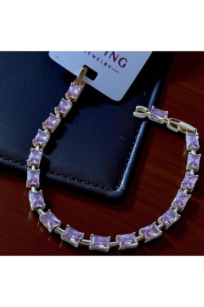 Xuping Bracelet Anti-Tarnish Antiallergic Pink Stone Figure (2 Years Importor Warranty)