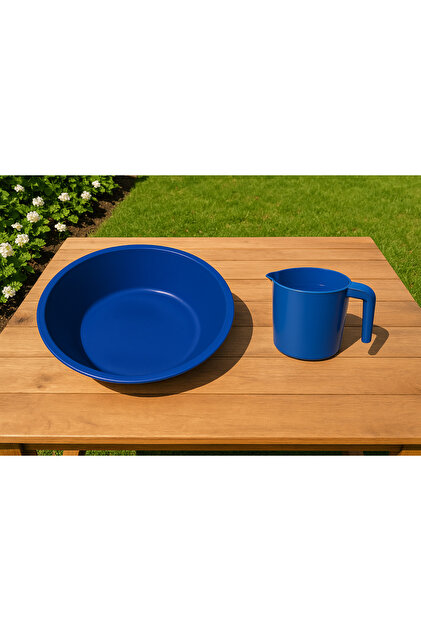 Metler Jumbo 75 cm Plastik Çamaşır Leğen + Maşrapa 2'li Set