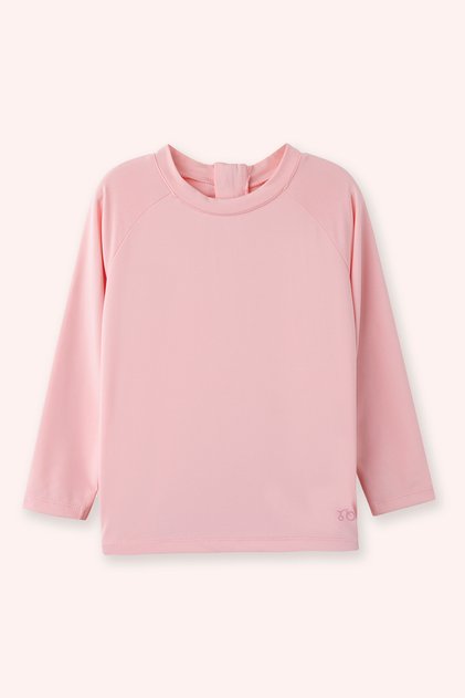Baby Girl Crew Neck Uv Protected Pink T-Shirt