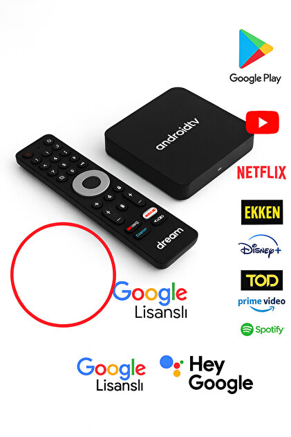 qasul Google Lisanslı Android TV Box 4K Ultra HD Sesli Komutlu