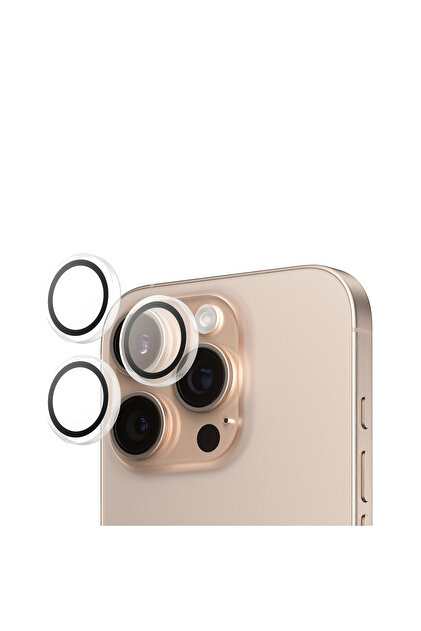 كاميرا iPhone 16 Pro/16 Uyumlu Pro Max Hoops الشفافة Koruyucu