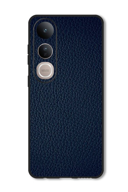 Case Compatible with Vivo V50 Lite Protection Shockproof Bumper Cover Blue Leather Pattern