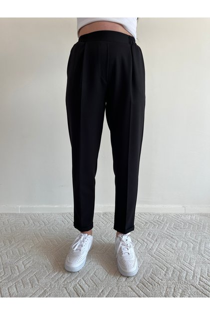 Siyah Duble Paça Pantolon