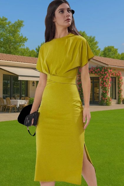 Women's Midi Dress Cotton Knitted Fabric Bodycon Fit Casual Style Weekend Summer's Indispensable