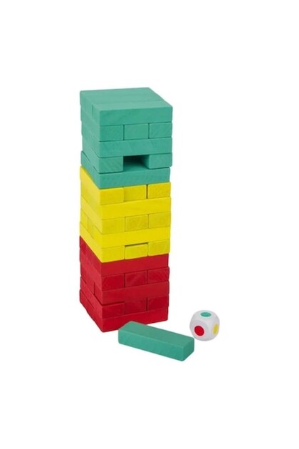 Turnul Tumblin colorat, tip Jenga, 45 de piese, 6+ ani