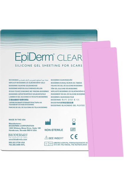 Epi-Derm Silicone Scar Strips 1.4x11.5in, 1 Pair, Clear