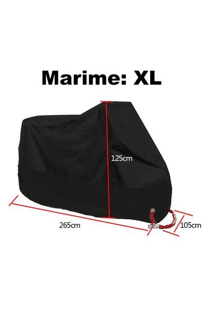 Husă de protecție pentru motor/scuter, Mărimea XL, Impermeabilă, Rezistentă la praf, Negru