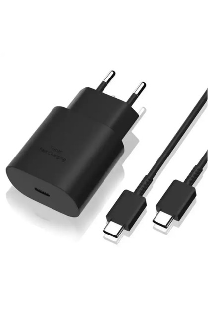 Incarcator Samsung, iPhone, Super Fast Charger 45W, USB Type-C + cablu Type-C 5A