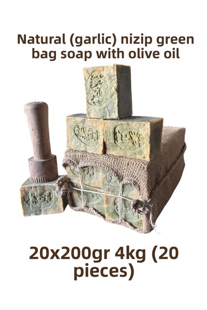 Natural (Garli) Prina Nizip Green Bag Soap with Olive Oil 20X200Gr 4kg (20 Pcs)