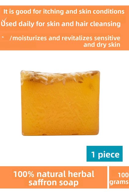 Natural 100% Pure Special Production Hair, Skin and Body Use Skin Firming Saffron Soap 1 Piece