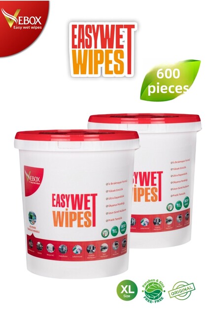 Easy Wet Wipes Bucket Wet Wipes Gold 2 Pack 600 Pieces