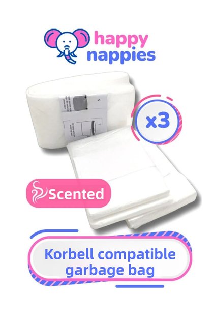 16l Compatible Domestic Garbage Bag - 3 Pack - 1500 Baby Diapers Capacity