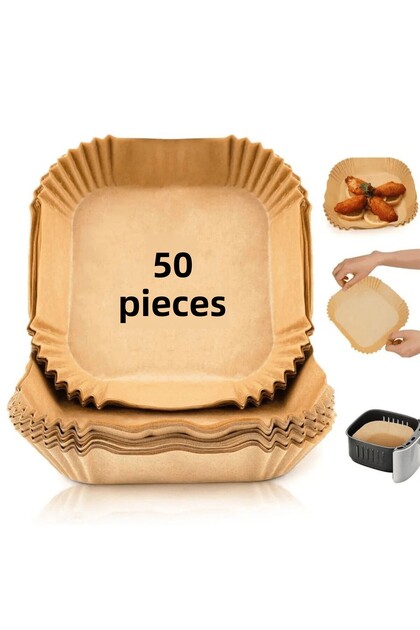 Airfryer Baking Paper 50 Pieces Air Fryer Square Model Baking Paper Airfryer Oil-Free