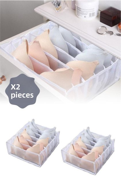2 Pieces - Transparent Organizer 8 Compartments 36 X 32 X 12 Cm