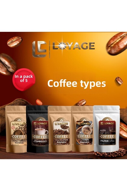 5-Piece Coffee Set Espresso - Filter - Plain - Collagen - Core Turkish Coffee 5X250G