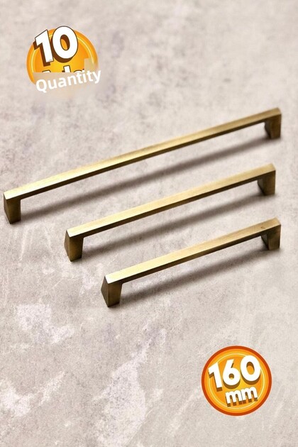 Vito Model 10 Pieces 160mm Luxury Cabinet Drawer Handle - 1St Grade Metal/Ancient Yellow and Black