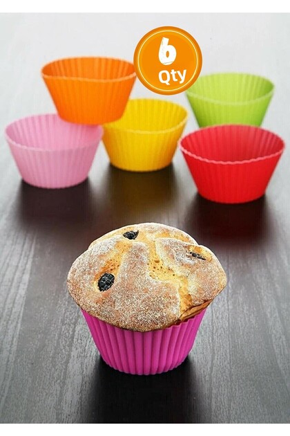 Set of 6 Serrated Muffin Silicone Cake Molds