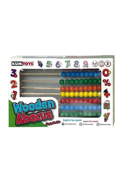 Wooden Abacus Natural Wood Montessori Box Game Develop Mind Game Colorful Number Beads Educational