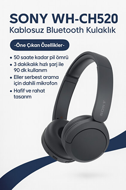 Sony WH-1000XM6 Siyah Kulak Üstü Bluetooth Kulaklık - Fiyatı