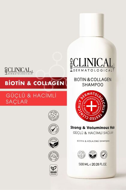 hbo CLINICAL TUZSUZ, DERMATOLOJİK ONAYLI ,BIOTIN & KOLAJEN ŞAMPUAN
