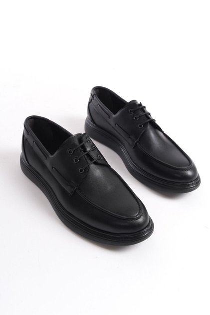 Mbrgn105-S Black Men's Lace-Up Loafer