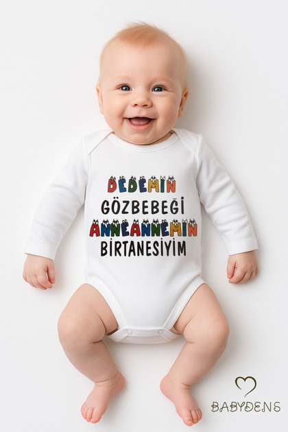 "I Am My Grandfather's Pupil, My Mother's Birtanesy" Printed 100% Cotton Long Sleeve Baby Bodysuit Unisex