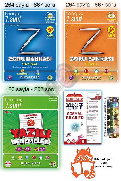 Tonguç Yayınları 7. Sınıf Tüm Dersler Zoru Soru Bankası 1. Dönem