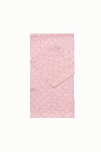 Multi-Purpose Cotton Baby Cover and Washcloth Set 100X100 cm Pink Leaves