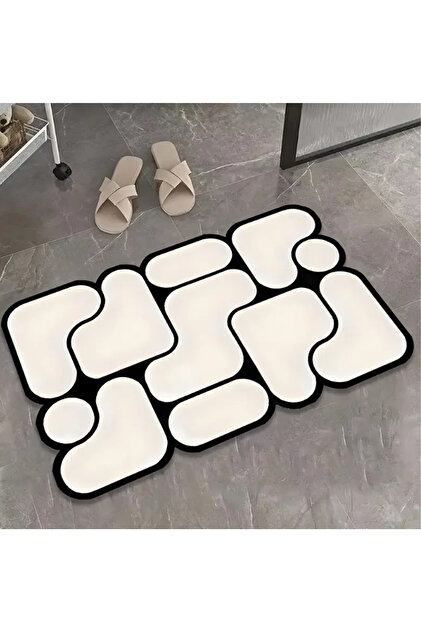 Calico Single Bath Mat 60X100 Cm, Non-Slip Base, Washable