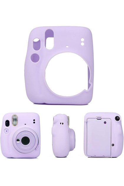 Fujifilm Instax Mini 11 | Silicone Case Instant Camera Cover with Adjustable Strap | Purple