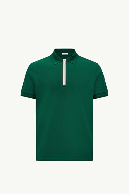 Moncler Üç Renkli Trim Pamuklu Pike Polo Yaka Tişört - Fiyatı