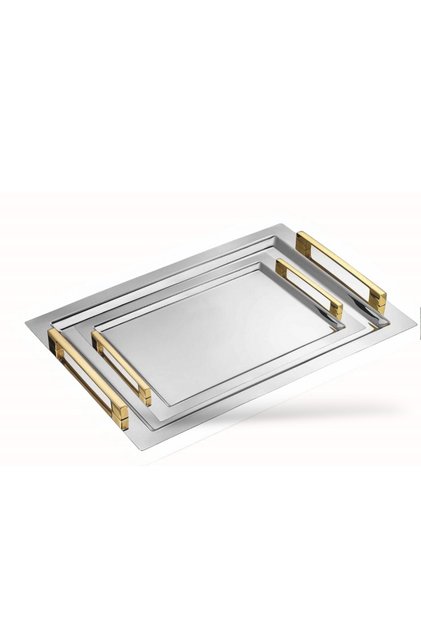 Mira Tea and Coffee Tray Gold Set of 2