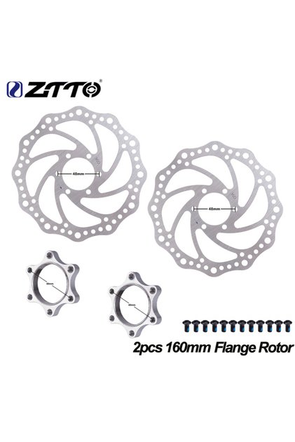 2pc 160mm Bicycle Freewheel Threaded Hub Disk Disc Brake Rotor 160mm 6-Bolt Flange Adapter 48mm Bike