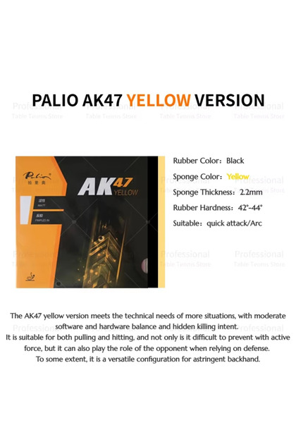 Yellow Version-Black PALIO AK47 Table Tennis Loop Offensive RED BLUE YELLOW AK-47 AK 47 Spin Attack