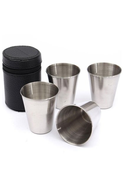 Set 4 pahare de shot metalice
