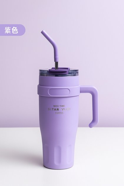 40oz Stainless Steel Tumbler with Handle – Leakproof, Insulated Travel Mug with Lid & Straw