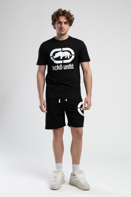 Trinity Black Knitted Shorts Embroidered Standard Fit Men's Knitted Shorts