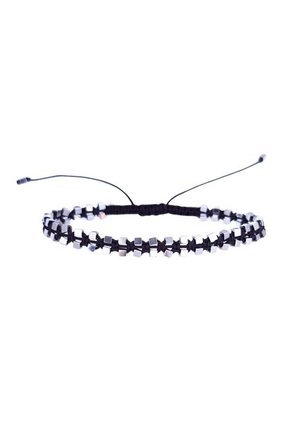Bratara reglabila "Silver Cube Hematite"