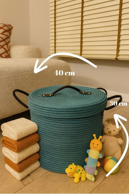 Armonia Leather Handle Covered Dirty Laundry Basket Organizing Basket Toy Basket