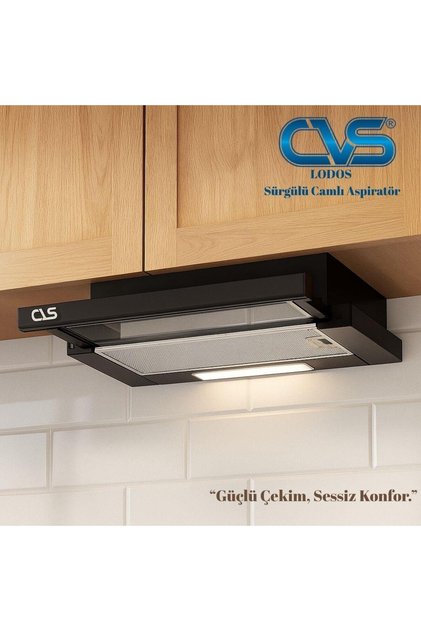 DN 1147 LODOS Sürgülü Camlı Tek Filtre Aspiratör